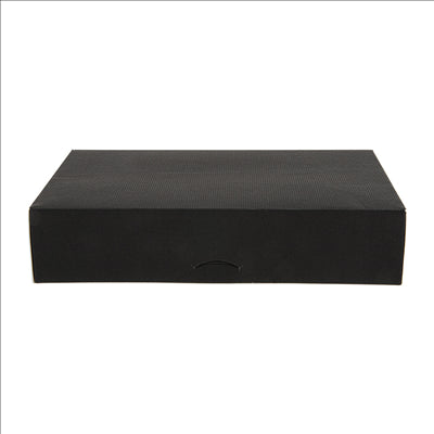 BOÎTES CATERING, PLATE 'THEPACK' 250 G/M2 19x28x6 CM NOIR CARTON ONDULÉ NANO-MICRO (100 UNITÉS)