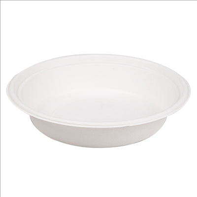 BOLS 'BIONIC' 900 ML Ø 20,8x4,4 CM BLANC BAGASSE (400 UNITÉS)