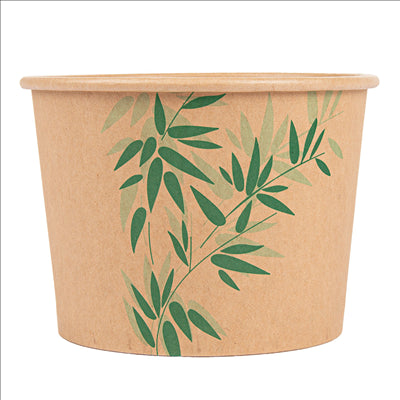 POTS 'FEEL GREEN' 500 ML 280 + 18 PE G/M2 Ø11x8,2 CM MARRON KRAFT (500 UNITÉS)