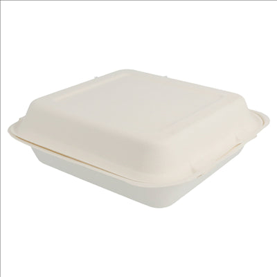 COQUILLES "M" 'BIONIC'  20x20x7,5 CM BLANC BAGASSE (250 UNITÉS)