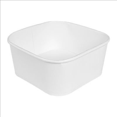 RÉCIPIENTS CARRÉS 1230 ML 320 + 26 PE G/M2 16,7x16,7x6,6 CM BLANC KRAFT (300 UNITÉS)