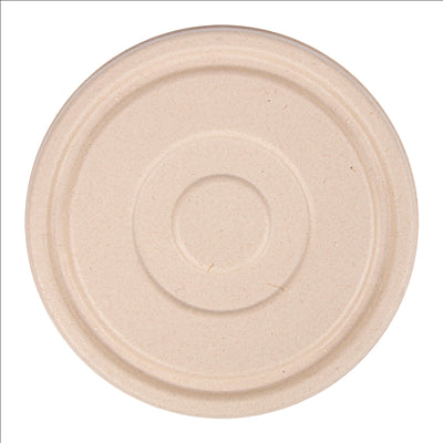 COUVERCLES BAS POUR SALADIERS 231.25/215.04 'BIONIC'  Ø16x1,2 CM NATUREL BAGASSE (600 UNITÉS)