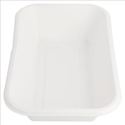 PLATEAUX 'BIONIC' 950 ML 21,5x14x5,2 CM BLANC BAGASSE (600 UNITÉS)