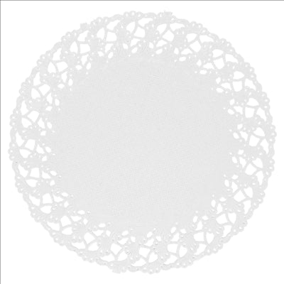 DENTELLES RONDES AJOURÉES  53 G/M2 Ø 14 CM BLANC PAPIER (250 UNITÉS)