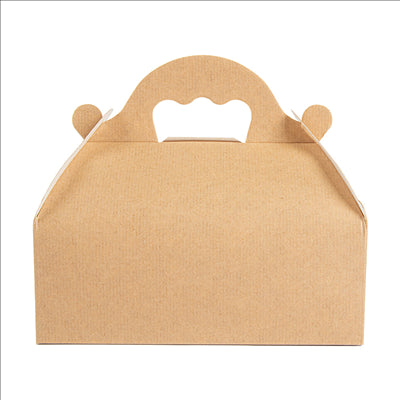 BOÎTES AVEC ANSES PÂTISSERIE 'THEPACK' 240 G/M2 10x18x7 CM NATUREL CARTON ONDULÉ NANO-MICRO (300 UNITÉS)