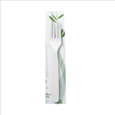 SACHET FOURCHETTE  18 CM BLANC CPLA (500 UNITÉS)