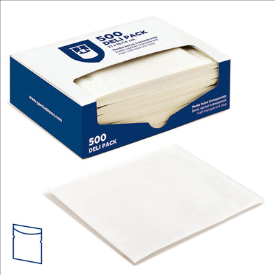 DELI PACK  30 G/M2 + 13 PP 21x16/14 CM BLANC KRAFT (500 UNITÉS)