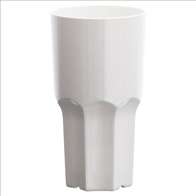 GOBELETS EMPILABLES 460 ML Ø 8,2/6,2x15,1 CM BLANC POLYCARBONATE (12 UNITÉS)