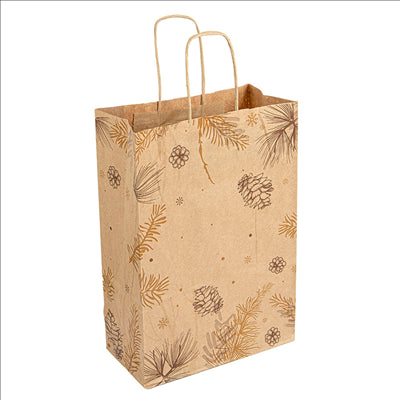 SACS SOS AVEC ANSES 'WINTER' 80 G/M2 20+10x29 CM NATUREL KRAFT (250 UNITÉS)