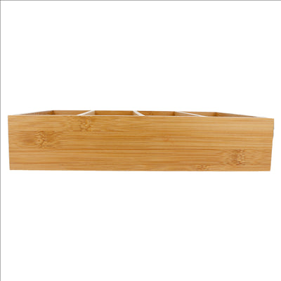 DISPLAY POUR COUVERTS & SACHETS  29x24x6 CM NATUREL BAMBOU (1 UNITÉ)