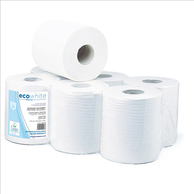 ESSUIE-MAINS "MAXI BARRIL" ECOLABEL 2 PLIS - BOBINE 1KG  19 G/M2 Ø 19x21,6 CM BLANC OUATE (6 UNITÉS)