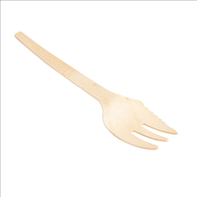 COUTEAU / FOURCHETTE  13,7 CM NATUREL BOIS (100 UNITÉS)