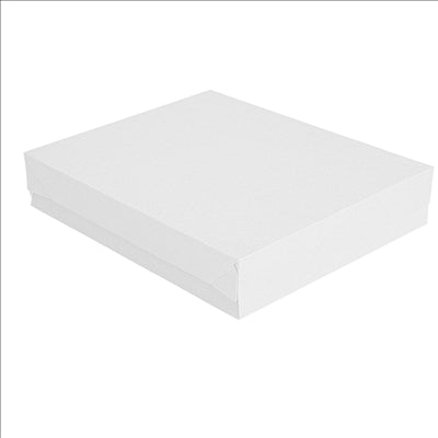 PLATEAUX + COUVERCLE 'THEPACK' 230 G/M2 32x27x4 CM BLANC CARTON ONDULÉ NANO-MICRO (150 UNITÉS)