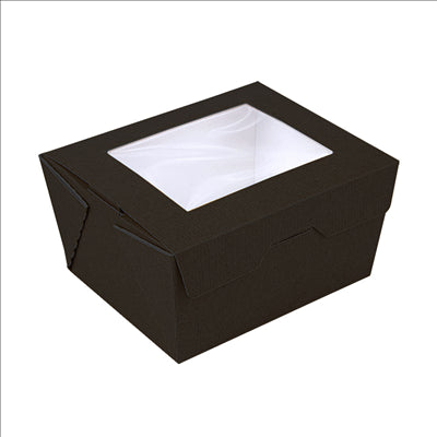 BOÎTES AVEC FENÊTRE 'THEPACK' 780 ML 230 G/M2 + OPP 11,2x9x6,4 CM NOIR CARTON ONDULÉ NANO-MICRO (300 UNITÉS)