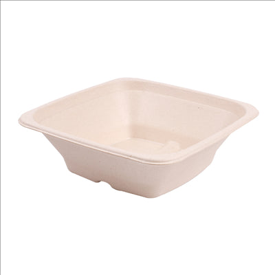 BOLS CARRÉS 'BIONIC' 700 ML 18x18x6 CM NATUREL BAGASSE (400 UNITÉS)