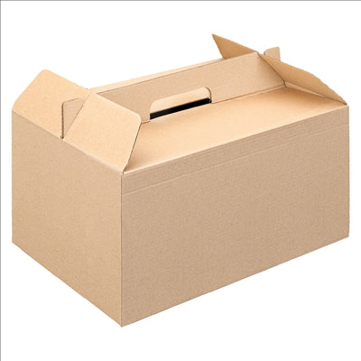 BOÎTES TRANSPORT DE REPAS 'THEPACK' 330 G/M2 24,5x13,5x12 CM NATUREL CARTON ONDULÉ MICROCANAL (100 UNITÉS)