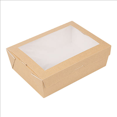 BOÎTES AVEC FENÊTRE 'THEPACK' 1980 ML 220 G/M2 + OPP 19,8x14x6,4 CM NATUREL CARTON ONDULÉ NANO-MICRO (150 UNITÉS)