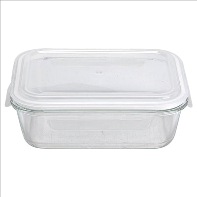 RÉCIPIENTS RECTANGULAIRES AVEC COUVERCLE 'WAKI GLASS' 1040 ML 21x15,7x7,2 CM TRANSPARENT VERRE (6 UNITÉS)