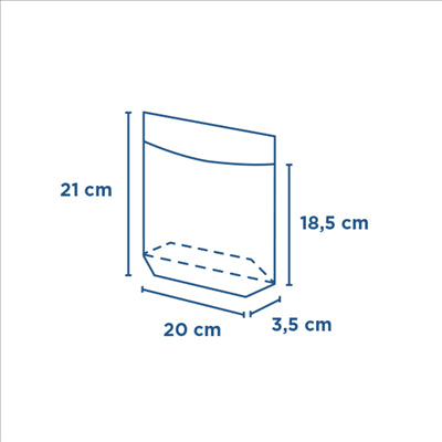 RÉCIPIENTS AVEC BASE ET FENÊTRE AUTO FERMETURE 'TURTLE PACK' 50 G/M2 + 15 PP 20+3,5x21/18,5 CM NATUREL KRAFT (100 UNITÉS)