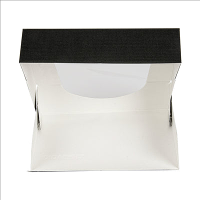 RÉCIPIENTS SUSHI+FÊNETRE 'THEPACK' 230 G/M2 + OPP 17,5x12x4,5 CM NOIR CARTON ONDULÉ NANO-MICRO (400 UNITÉS)