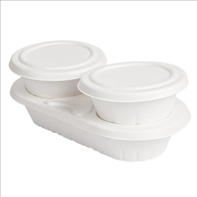 LUNCH BOX 'BIONIC' 800 ML 24,3x12x4,8 CM BLANC BAGASSE (500 UNITÉS)