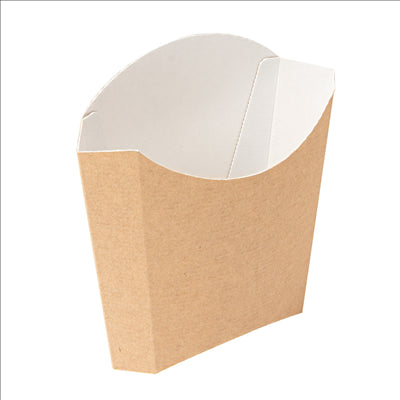 BOÎTES À FRITES STANDARD 'THEPACK' 135 G 220 G/M2 13x8x13,5 CM NATUREL CARTON ONDULÉ NANO-MICRO (1200 UNITÉS)