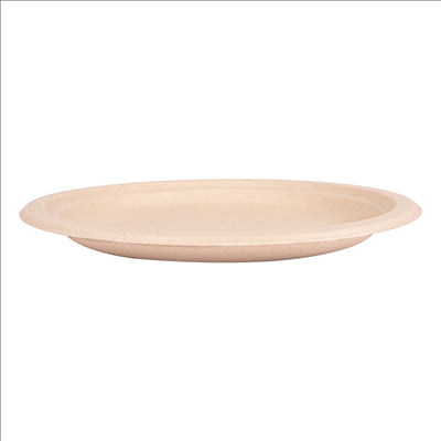 ASSIETTES 'BIONIC'  Ø 23x2 CM NATUREL BAGASSE (1000 UNITÉS)