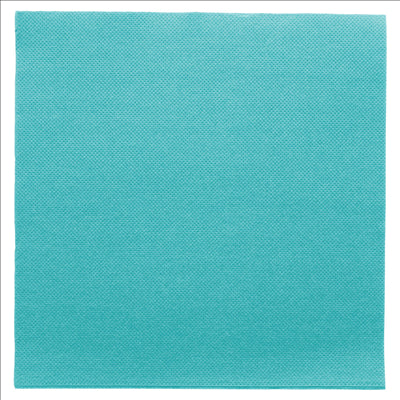 SERVIETTES ECOLABEL 'DOUBLE POINT' 18 G/M2 39x39 CM BLEU TURQUOISE OUATE (1200 UNITÉS)
