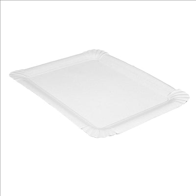 PLATEAUX PÂTISSERIE - PETITS  280 G/M2 20x16,5CM BLANC CARTON (250 UNITÉS)