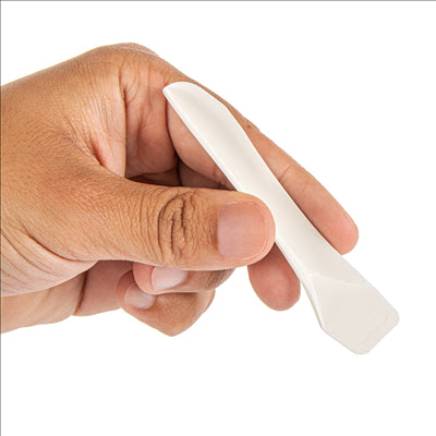 PETITES CUILLÈRES POUR GLACES EN SACHET 'PAPER SPOON' 590 G/M2 9,4 CM BLANC CARTON (400 UNITÉS)