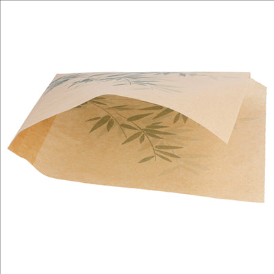 PAPIER INGRAISSABLES OUVERT 2 CÔTÉS FAST FOOD 'FEEL GREEN' 34 G/M2 16x16,5 CM NATUREL PARCH.INGRAISSABLE (500 UNITÉS)