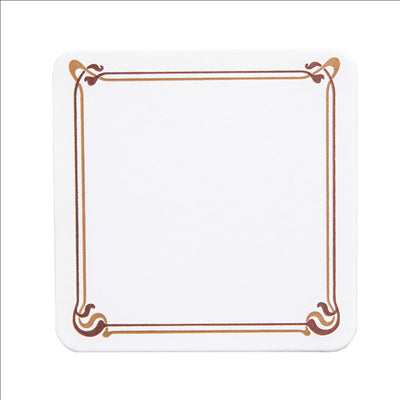 DESSOUS DE VERRE MARRON/OCRE 'MAXIM' 210 G/M2 8,5x8,5 CM BLANC CARTON (6000 UNITÉS)