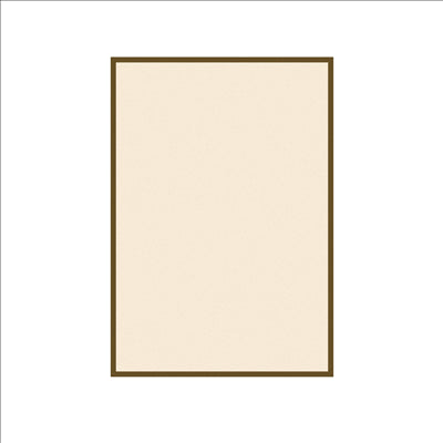 BRISTOLS POUR PORTE-MENUS - LISERÉ MARRON  130 G/M2 15,3x21 CM IVOIRE CARTON (100 UNITÉS)