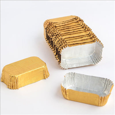 CAPSULES 'PETITS FOURS'  4,7x3,7x1,5 CM DORE ALUMINIUM (1000 UNITÉS)