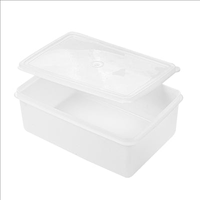 RÉCIPIENT ALIMENTS + COUVERCLE INCORPORÉ 1450 ML 20,5x14x8 CM BLANC PP (1 UNITÉ)