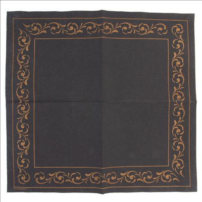 SERVIETTES ECOLABEL 'DOUBLE POINT - TROYA' 18 G/M2 40x40 CM NOIR OUATE (1200 UNITÉS)