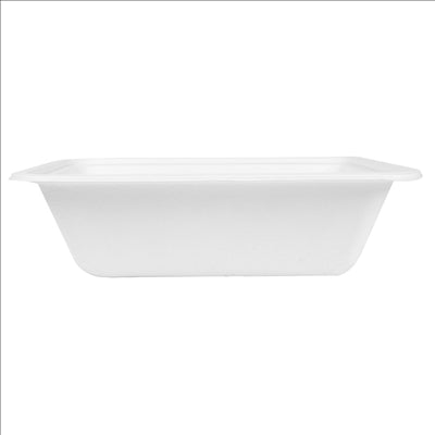 PLATEAUX 'BIONIC'  23,1x18,7x6,3 CM BLANC BAGASSE (400 UNITÉS)