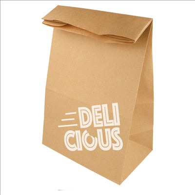 SACS SOS SANS ANSES - DELICIOUS TO GO  48 G/M2 22+12x31 CM NATUREL KRAFT (500 UNITÉS)