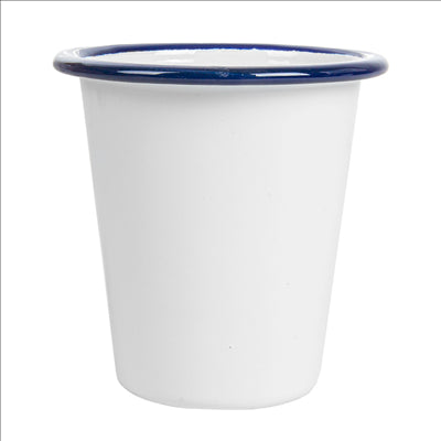 GOBELETS 'ENAMELWARE' 310 ML Ø 9x9,6 CM BLANC ACIER ÉMAILLÉ (6 UNITÉS)