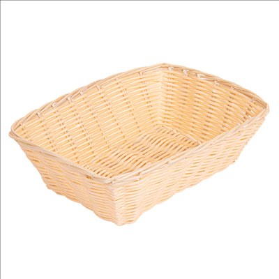 CORBEILLES SIMILAIRE OSIER RECTANGULAIRES  22x14x6,5 CM NATUREL PP (12 UNITÉS)