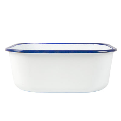 RÉCIPIENTS AVEC COUVERCLE 'ENAMELWARE' 2100 ML 23,5x19x9 CM BLANC ACIER ÉMAILLÉ (3 UNITÉS)
