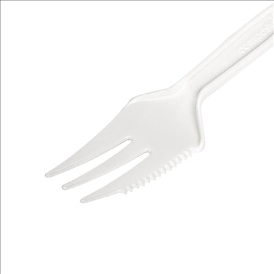 COUTEAU / FOURCHETTE  13 CM BLANC CPLA (1000 UNITÉS)