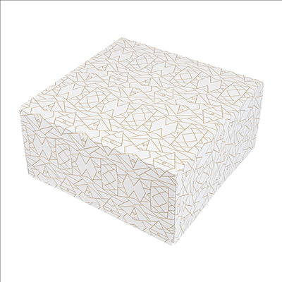 BOÎTES PATISSERIES SANS FENÊTRE 'THEPACK DECO' 250 G/M2 24x24x12 CM BLANC CARTON ONDULÉ NANO-MICRO (50 UNITÉS)