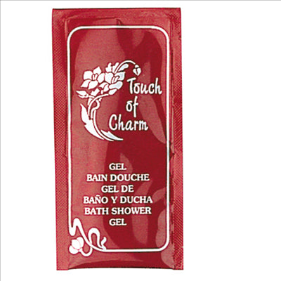 SACHETS GEL DOUCHE 'TOUCH OF CHARM' 10 ML 10x5 CM BORDEAUX PET (1000 UNITÉS)