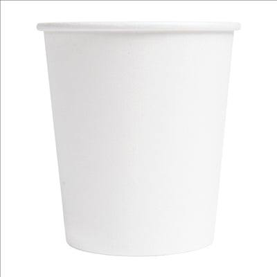 GOBELETS BOISSONS CHAUDES 1 PAROI 180 ML 260 + 18 PE G/M2 Ø7,2/5,3x7,8 CM BLANC CARTON (1000 UNITÉS)