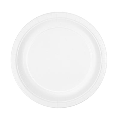 ASSIETTES RONDES  320 G/M2 Ø 23 CM BLANC CARTON (400 UNITÉS)