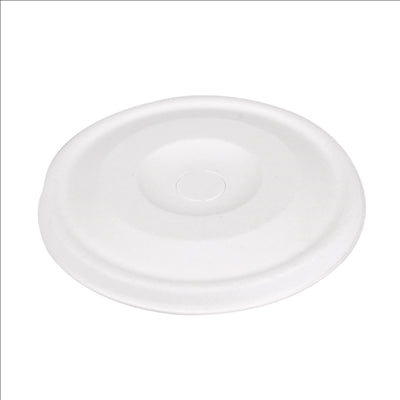 COUVERCLES POUR GOBELETS 9CM 'BIONIC'  Ø 90 MM BLANC BAGASSE (1000 UNITÉS)