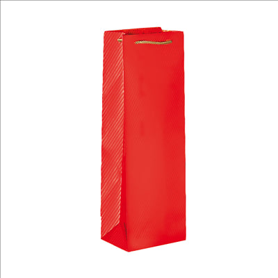 10 U. SAC PORTE-BOUTEILLES CORDE  150 G/M² 12,3+7,8x36 CM ROUGE PAPIER (1 UNITÉ)