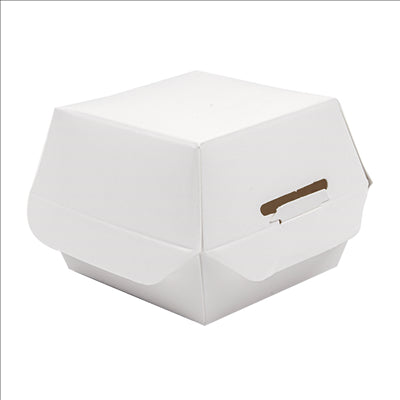 MINI BOÎTES BURGER  250 G/M2 5,3x5,7x5 CM BLANC CARTON (500 UNITÉS)