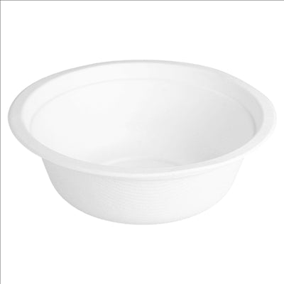 BOLS 'BIONIC' 350 ML Ø 13,5x4,6 CM BLANC BAGASSE (1200 UNITÉS)